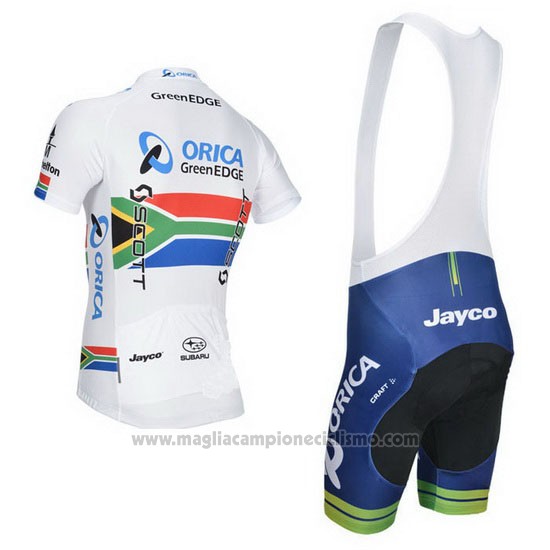 2014 Abbigliamento Ciclismo Orica GreenEDGE Campione Sudafrica Manica Corta e Salopette